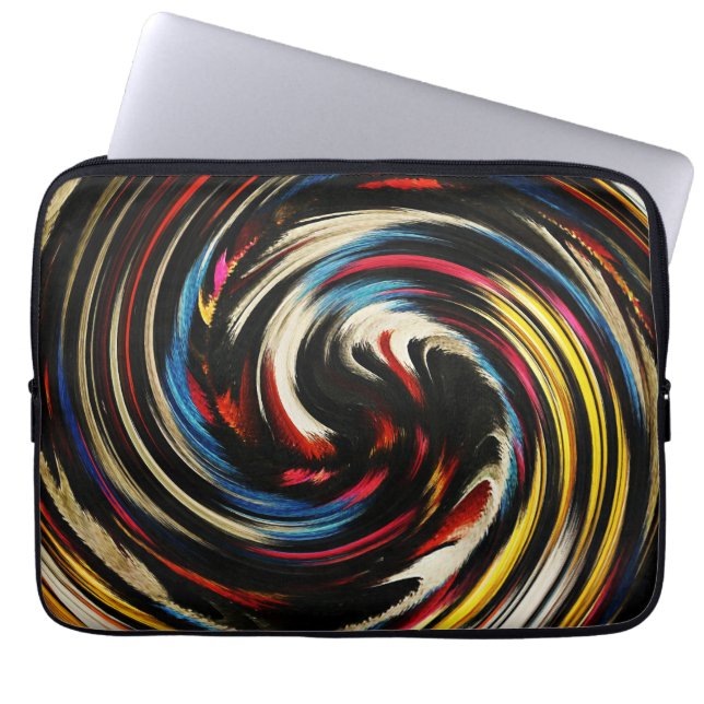 Modern Svängande Abstrakt Konst #23 Laptop Sleeve (Framsidan)