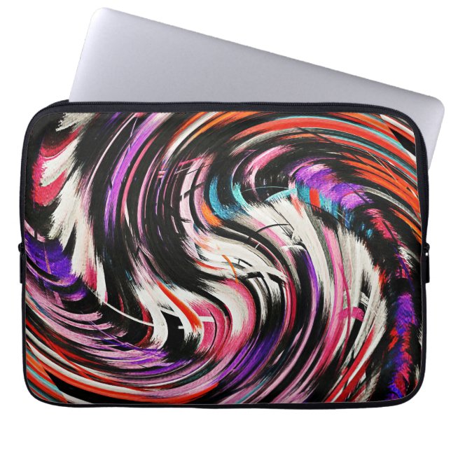Modern Svängande Abstrakt Konst #24 Laptop Sleeve (Framsidan)