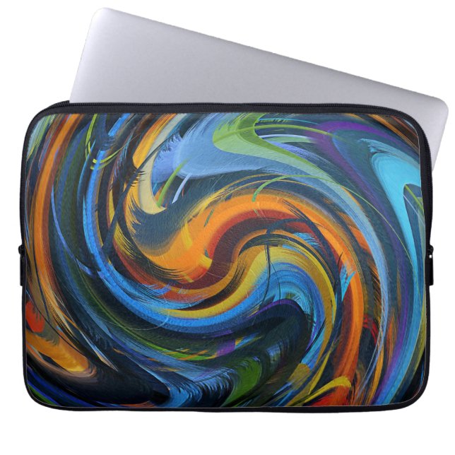 Modern Svängande Abstrakt Konst #30 Laptop Fodral (Framsidan)