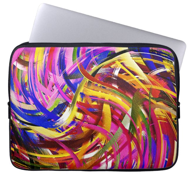 Modern Svängig Abstrakt Konst #21 Laptop Sleeve (Framsidan)