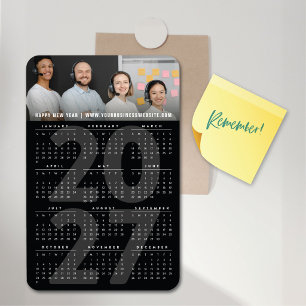 Modern Svart 2023 Kalender Enkel Semesteroch Bild Magnet