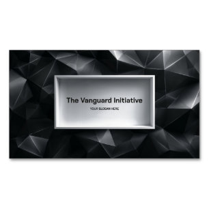 Modern Svart 3D Polygonalt Kristallfasett Minimali Magnetiska Visitkort