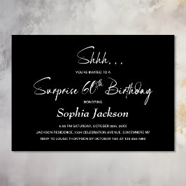 Modern svart - 60:e Födelsedagsfesten Inbjudningar