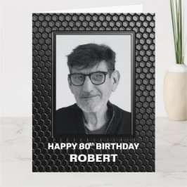 Modern svart 80-dagars Anpassningsbar Foto Hälsnin Kort