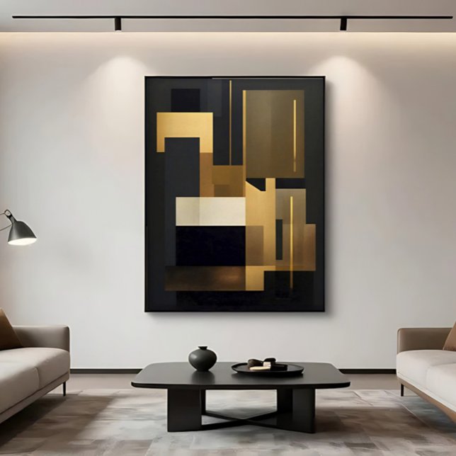 Modern svart abstrakt geometrisk canvastryck (Skapare uppladdad)