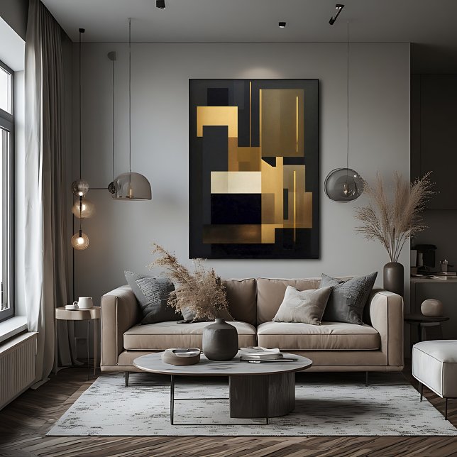 Modern svart abstrakt geometrisk poster (Skapare uppladdad)