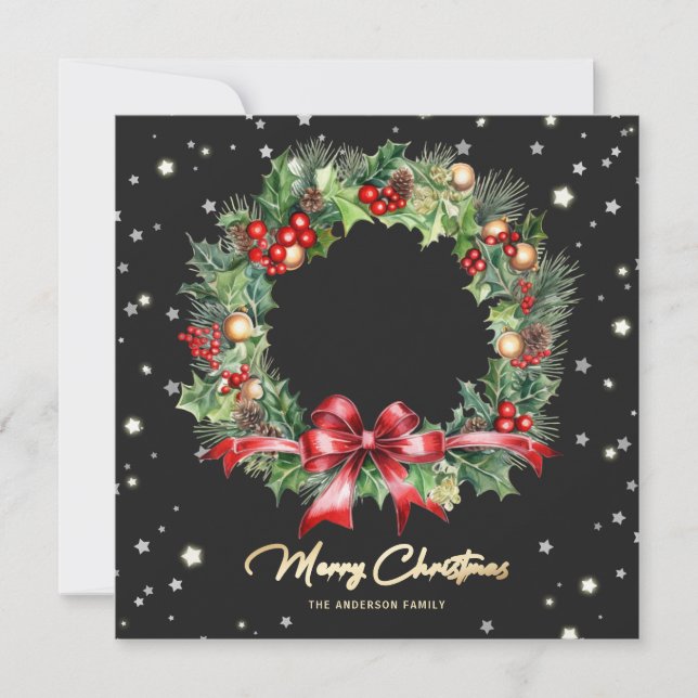 Modern Svart-andefoto-God jul-kort Julkort (Framsida)