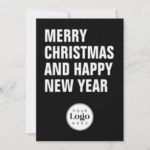 Modern Svart Anpassad Logotyp Företag Jul Julkort