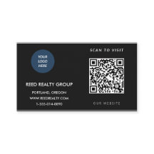 Modern svart anpassad logotyp QR-kod näringskort