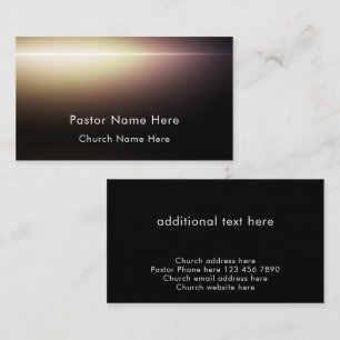 Modern Svart Anpassad Text Kristna Kyrka Pastor Visitkort