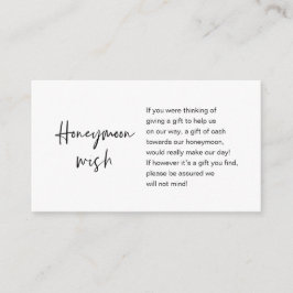 Modern svart avslappnad elegance font, Honeymoon W Tilläggskort