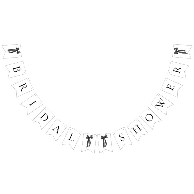 Modern svart båge bröllopsshower girlang banner vimplar (Alla)