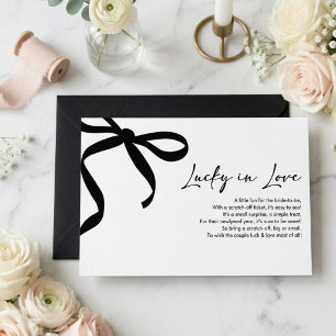 Modern svart båge Lucky in Love Lotteri Biljett Tack Kort