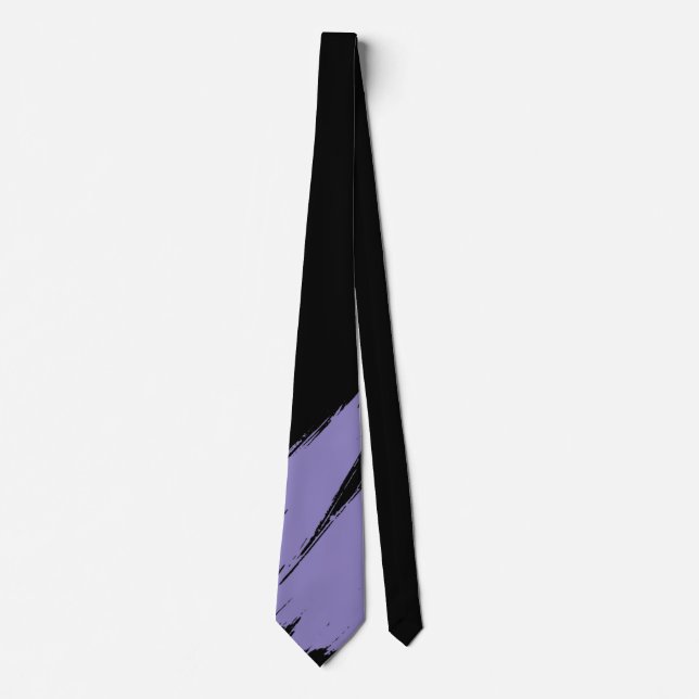 Modern svart bakgrund för Lavender Lila Brush Mode Slips (Framsida)