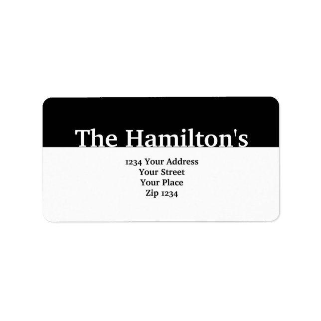 Modern svart banderoll adressetikett (Framsidan)