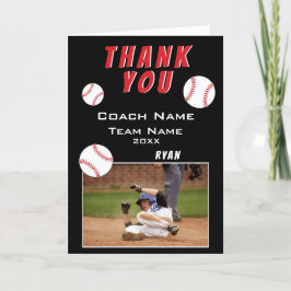 Modern Svart Baseball Tack Coach Fotokort Kort