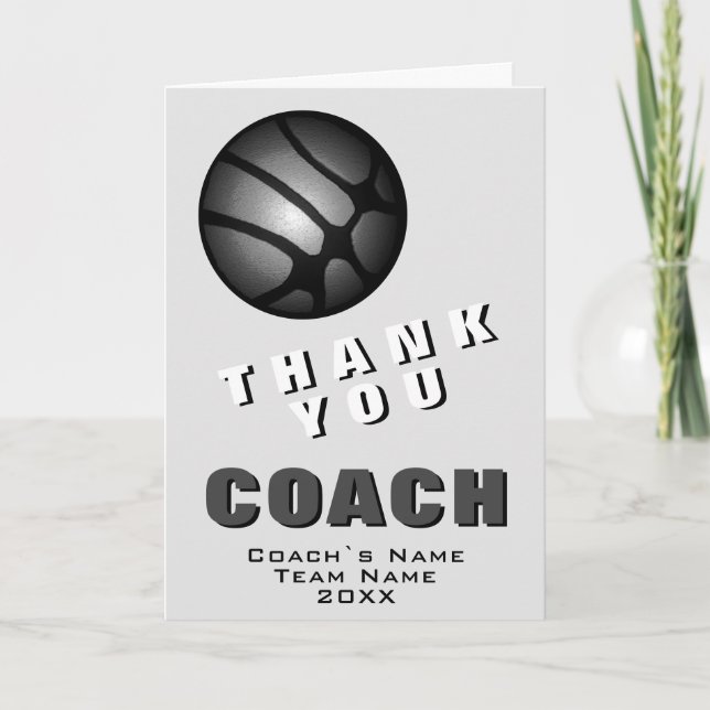 Modern Svart Basket Tack coach  Kort (Framsida)