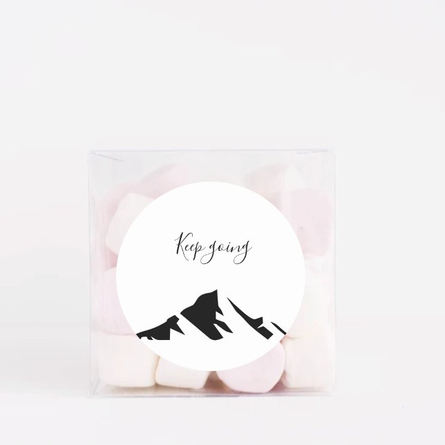 Modern svart Behålla - enkel Runt Klistermärke (Skapare uppladdad)