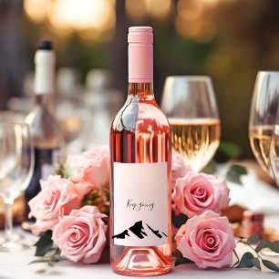 Modern svart Behålla - enkel Vinflaska Etikett