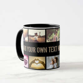 Modern svart bild och meddelande mugg