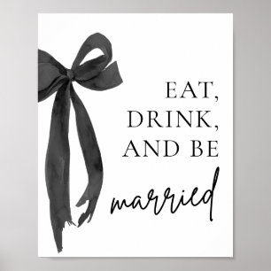 Modern svart bladig mat dricker och är gift. poster