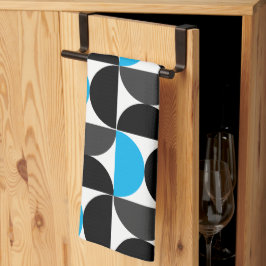 Modern svart blått och Grått i mitten av århundrad Kökshandduk