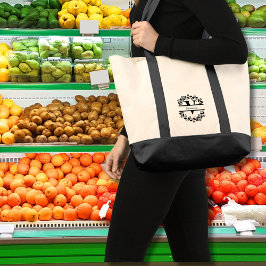 Modern svart blomsterkrans delad monogram "V" Tygkasse