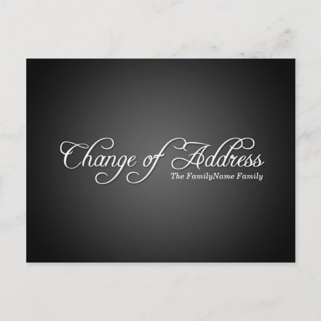 Modern svart byte av vykort för Adress (Framsida)
