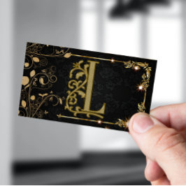 Modern svart chic frisörskrift signatur visitkort