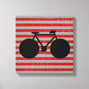 modern svart cykel och röd rand canvastryck