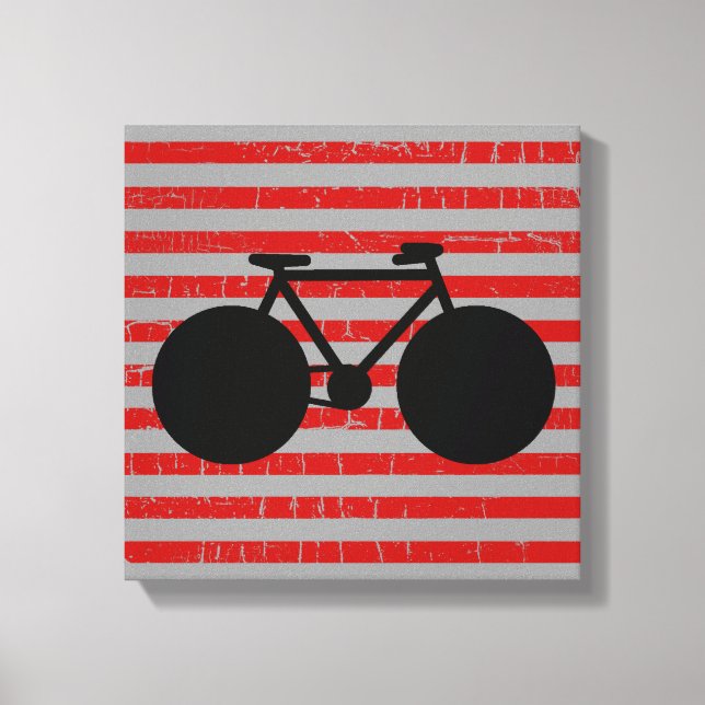 modern svart cykel och röd rand canvastryck (Framsida)