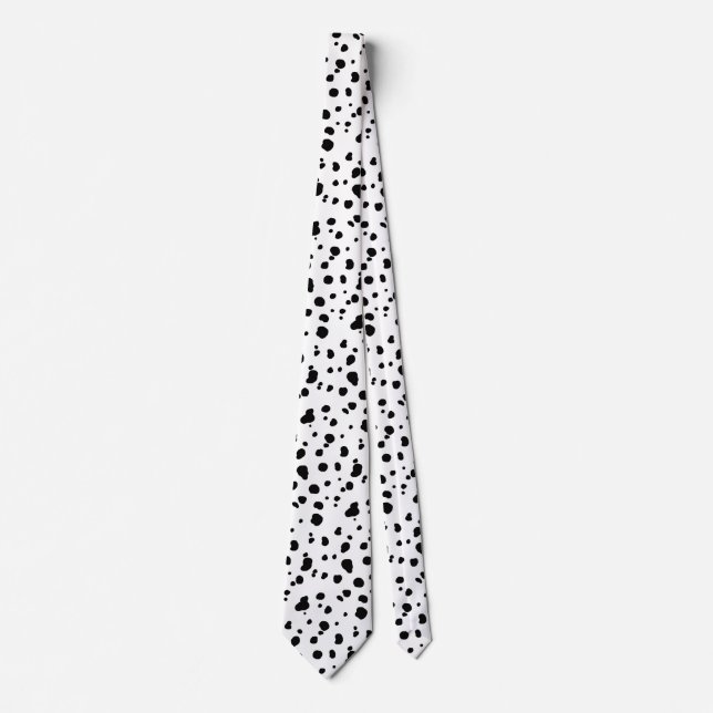 Modern svart Dalmatien Spots Slips (Framsida)