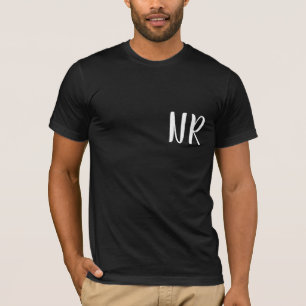 Modern svart elegant design med initialer i monogr t shirt
