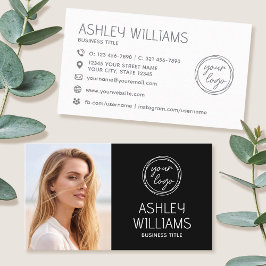 Modern Svart Elegant Logotyp för Personliga Färgbi Visitkort