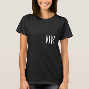 Modern svart elegant monogram initialer design t shirt