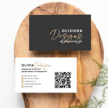 Modern svart Elegant, skripttypografi QR-kod