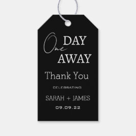 Modern svart en dag vid Bröllop Tack Presentetikett
