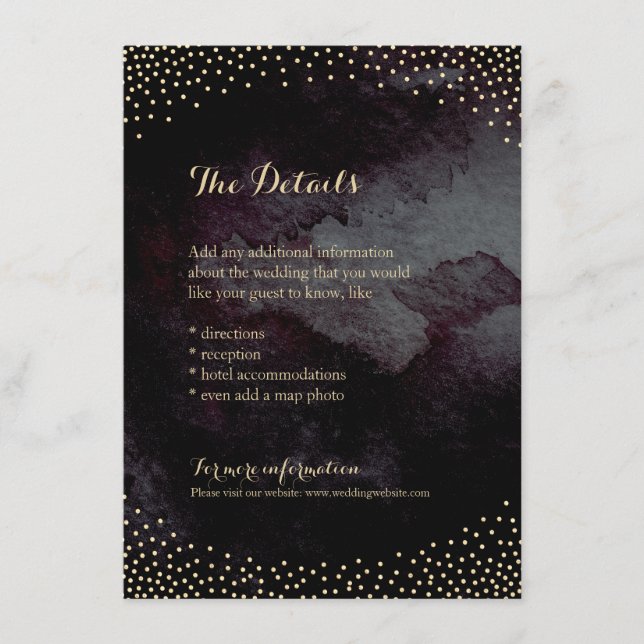 Modern svart faux guld glitter tilläggskort (Framsida)