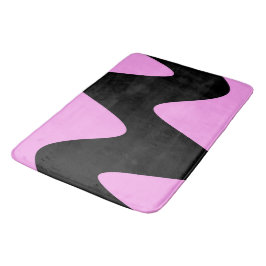 Modern Svart Flod Rosa Badrumsmatta