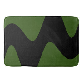 Modern svart flod skog grön badrumsmatta