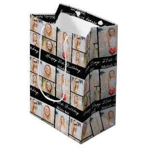 Modern svart födelsedagsfotocollage