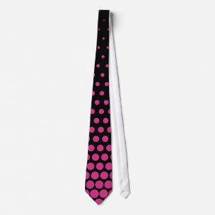 Modern svart för Cerise polka dots Slips