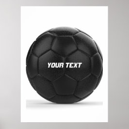 Modern svart fotboll Personaliserad Poster