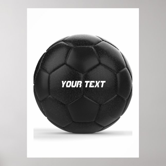Modern svart fotboll Personaliserad Poster (Framsidan)