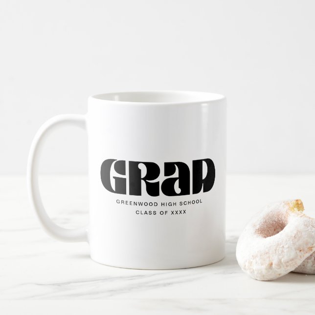 Modern svart foto med gammalt Retro-typografi Kaffemugg (Med munk)