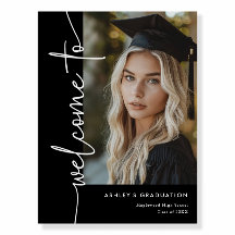 Modern svart fotograduerings-välkomstskylt