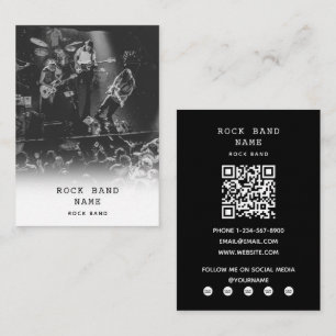 Modern svart fotografi av Sten Band Musician Black Visitkort