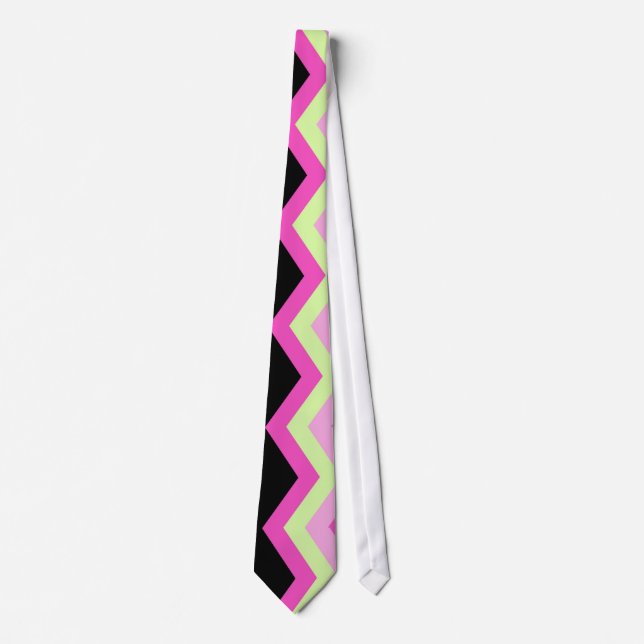 Modern svart fuchsia chevron, mönster-gilizag slips (Framsida)