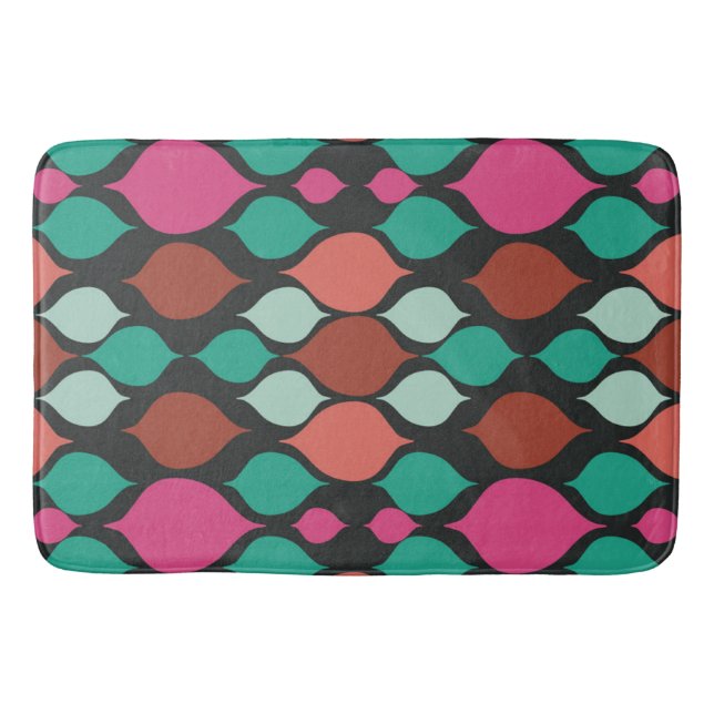 Modern svart geometri i mitten badrumsmatta (Framsidan)