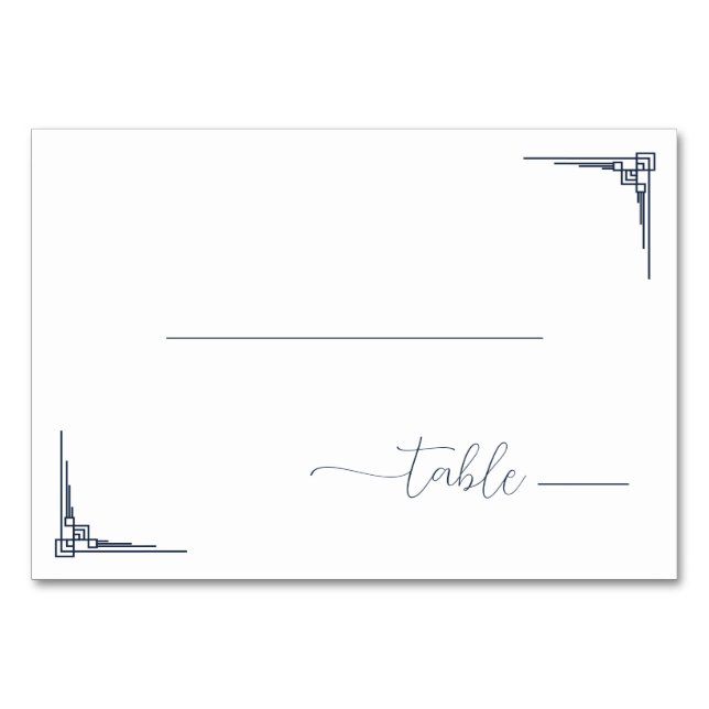 Modern Svart Geometrisk Minimalistisk Bordsnummer (Framsidan)